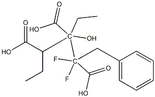 3,3-ジフルオロ-2-ヒドロキシプロパン-1,2,3-トリカルボン酸1,2-ジエチル3-ベンジル 化学構造式