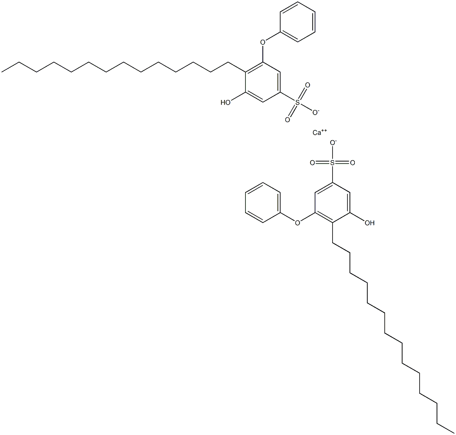 Bis(5-hydroxy-6-tetradecyl[oxybisbenzene]-3-sulfonic acid)calcium salt Struktur