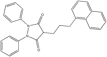 4-[3-(1-ナフチル)プロピル]-1,2-ジフェニル-3,5-ピラゾリジンジオン 化学構造式