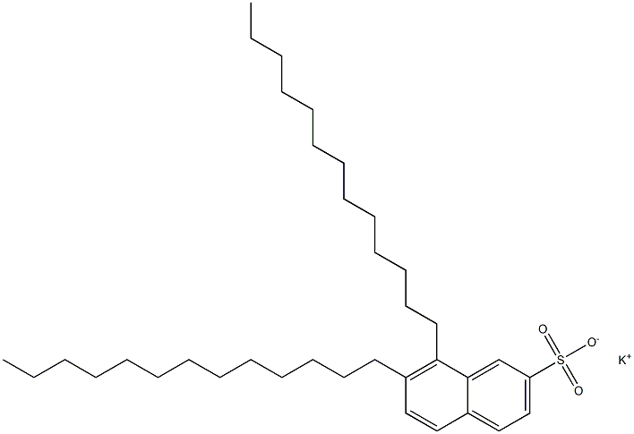 7,8-ジトリデシル-2-ナフタレンスルホン酸カリウム 化学構造式