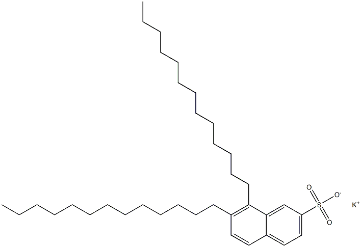 7,8-Ditridecyl-2-naphthalenesulfonic acid potassium salt Structure