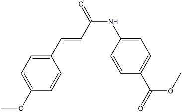 4-[[3-(4-メトキシフェニル)-1-オキソ-2-プロペニル]アミノ]安息香酸メチル 化学構造式