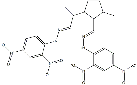 2-[1-[[2-(2,4-Dinitrophenyl)hydrazono]methyl]ethyl]-5-methylcyclopentanecarbaldehyde 2,4-dinitrophenylhydrazone 结构式