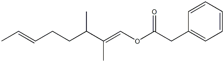 Phenylacetic acid 2,3-dimethyl-1,6-octadienyl ester Struktur