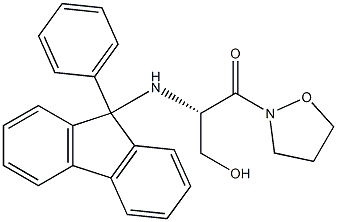 (S)-3-Hydroxy-1-(isoxazolidine-2-yl)-2-[(9-phenyl-9H-fluorene-9-yl)amino]-1-propanone Struktur