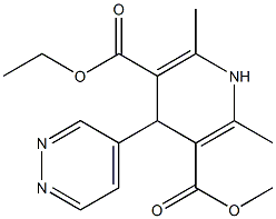 1,4-Dihydro-2,6-dimethyl-4-(4-pyridazinyl)pyridine-3,5-dicarboxylic acid 3-methyl 5-ethyl ester,,结构式