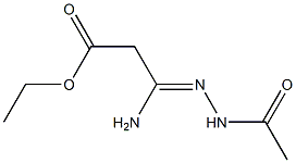 3-アミノ-3-(2-アセチルヒドラゾノ)プロパン酸エチル 化学構造式