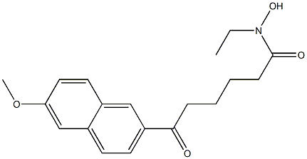 6-Oxo-N-ethyl-6-[6-methoxy-2-naphtyl]hexanehydroxamic acid,,结构式