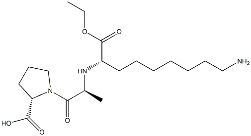 (S)-2-[[(S)-1-[[(2S)-2-カルボキシピロリジン-1-イル]カルボニル]エチル]アミノ]-9-アミノノナン酸1-エチル 化学構造式