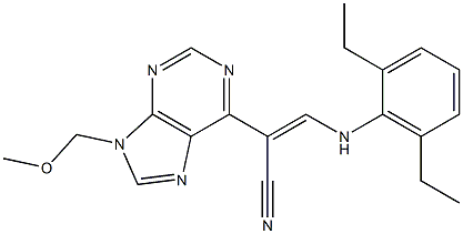 9-(Methoxymethyl)-6-[(Z)-1-cyano-2-[(2,6-diethylphenyl)amino]ethenyl]-9H-purine Structure