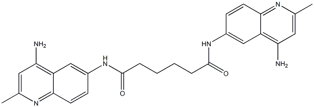 N,N'-Bis(4-amino-2-methyl-6-quinolyl)hexanediamide Structure