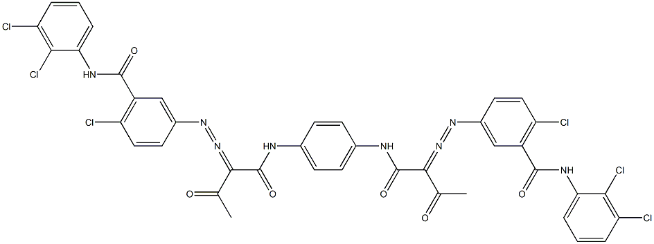 3,3'-[1,4-Phenylenebis[iminocarbonyl(acetylmethylene)azo]]bis[N-(2,3-dichlorophenyl)-6-chlorobenzamide] Structure