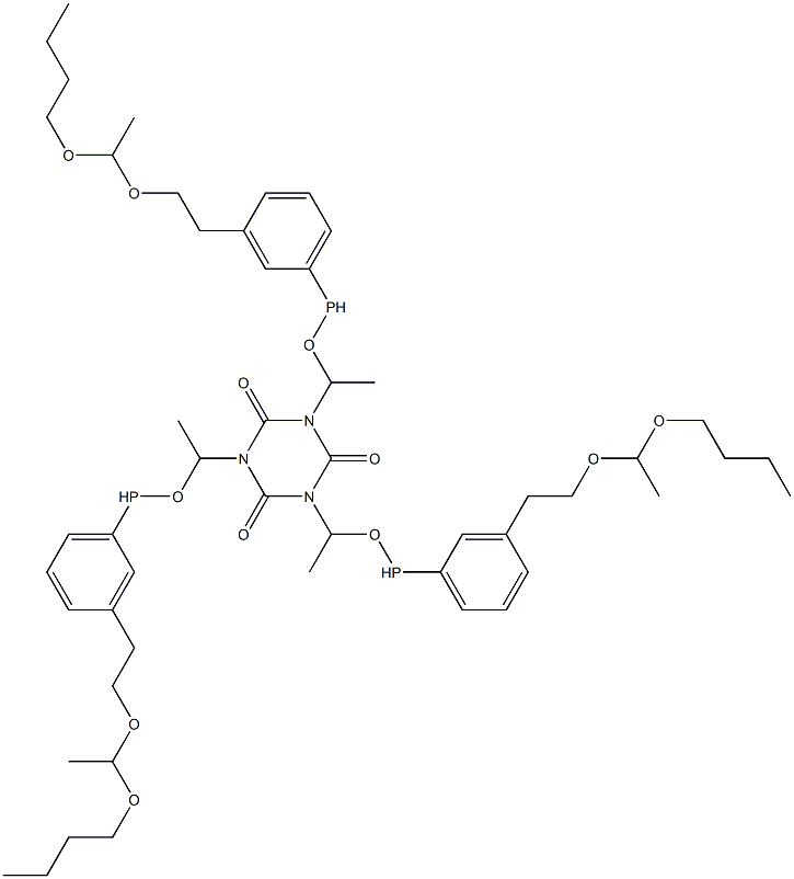 1,3,5-Tris[1-[3-[2-[(1-butoxyethyl)oxy]ethyl]phenylphosphinooxy]ethyl]-1,3,5-triazine-2,4,6(1H,3H,5H)-trione|