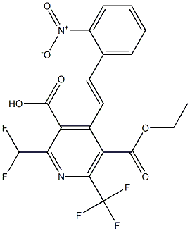 2-(Difluoromethyl)-6-(trifluoromethyl)-4-(2-(2-nitrophenyl)ethenyl)-5-(ethoxycarbonyl)pyridine-3-carboxylic acid