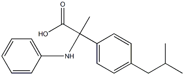 2-Anilino-2-(p-isobutylphenyl)propionic acid,,结构式