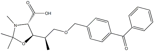 (4S,5R)-2,2,3-Trimethyl-5-[(1R)-2-(4-benzoylbenzyloxy)-1-methylethyl]-4-oxazolidinecarboxylic acid 结构式