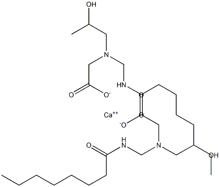 Bis[N-(2-hydroxypropyl)-N-(octanoylaminomethyl)glycine]calcium salt Structure