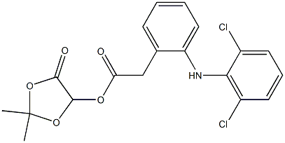 2-(2,6-ジクロロフェニルアミノ)ベンゼン酢酸2,2-ジメチル-4-オキソ-1,3-ジオキソラン-5-イル 化学構造式