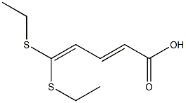 (2E)-5,5-Di(ethylthio)-2,4-pentadienoic acid 结构式