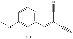 2-ヒドロキシ-3-メトキシベンジリデンマロノニトリル 化学構造式