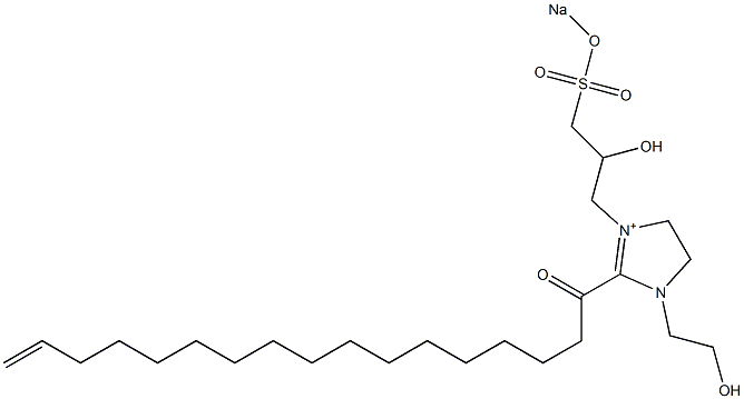 1-(2-ヒドロキシエチル)-3-[2-ヒドロキシ-3-(ソジオオキシスルホニル)プロピル]-2-(16-ヘプタデセノイル)-2-イミダゾリン-3-イウム 化学構造式