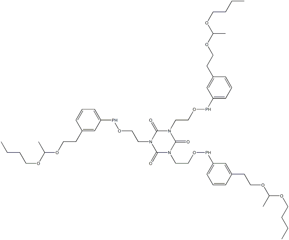 1,3,5-Tris[2-[3-[2-[(1-butoxyethyl)oxy]ethyl]phenylphosphinooxy]ethyl]-1,3,5-triazine-2,4,6(1H,3H,5H)-trione|