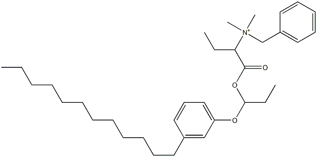 N,N-Dimethyl-N-benzyl-N-[1-[[1-(3-dodecylphenyloxy)propyl]oxycarbonyl]propyl]aminium Structure