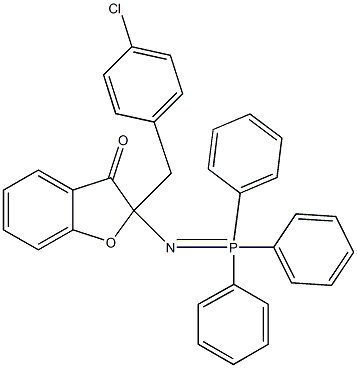 2-(p-Chlorobenzyl)-2-(triphenylphosphoranylidene)aminobenzofuran-3(2H)-one 结构式