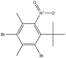 1-tert-ブチル-2,4-ジブロモ-3,5-ジメチル-6-ニトロベンゼン 化学構造式