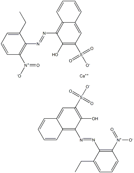 Bis[1-[(2-ethyl-6-nitrophenyl)azo]-2-hydroxy-3-naphthalenesulfonic acid]calcium salt Struktur