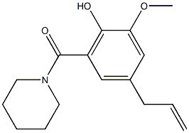 4-アリル-2-メトキシ-6-(ピペリジノカルボニル)フェノール 化学構造式