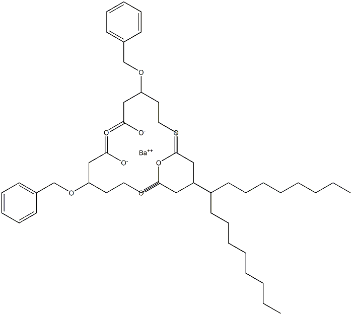 Bis(3-benzyloxy-7-acetyloxystearic acid)barium salt Structure