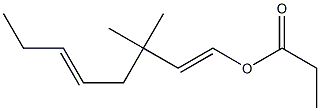 プロピオン酸3,3-ジメチル-1,5-オクタジエニル 化学構造式