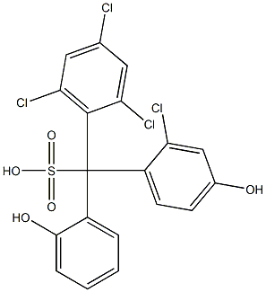 (2-Chloro-4-hydroxyphenyl)(2,4,6-trichlorophenyl)(2-hydroxyphenyl)methanesulfonic acid Structure