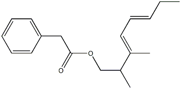 Phenylacetic acid 2,3-dimethyl-3,5-octadienyl ester Structure