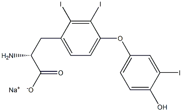 (R)-2-Amino-3-[4-(4-hydroxy-3-iodophenoxy)-2,3-diiodophenyl]propanoic acid sodium salt Structure