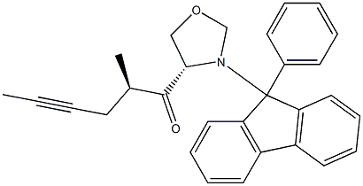 (4S)-3-(9-Phenyl-9H-fluoren-9-yl)-4-[(2R)-2-methyl-1-oxo-4-hexyn-1-yl]oxazolidine,,结构式