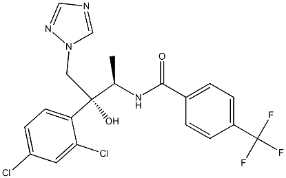 N-[(1R,2R)-2-(2,4-ジクロロフェニル)-2-ヒドロキシ-1-メチル-3-(1H-1,2,4-トリアゾール-1-イル)プロピル]-4-トリフルオロメチルベンズアミド 化学構造式