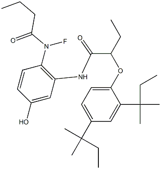 4-(N-Fluoro-N-butyrylamino)-5-[2-(2,4-di-tert-amylphenoxy)butyrylamino]phenol Struktur