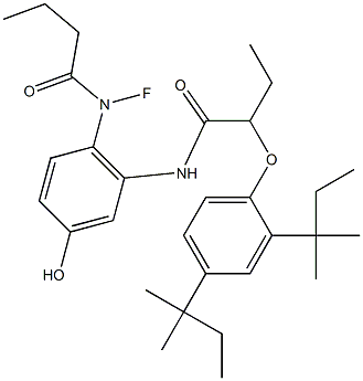 4-(N-Fluoro-N-butyrylamino)-5-[2-(2,4-di-tert-amylphenoxy)butyrylamino]phenol 结构式