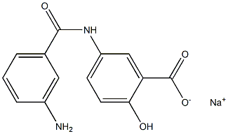 5-(m-Aminobenzoylamino)salicylic acid sodium salt,,结构式