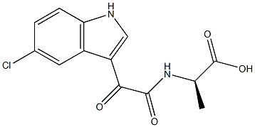 N-[[(5-Chloro-1H-indol-3-yl)carbonyl]carbonyl]-D-alanine 结构式