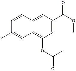 4-Acetoxy-6-methyl-2-naphthoic acid methyl ester,,结构式