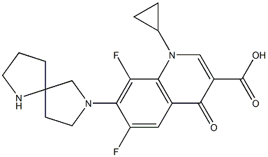 1-Cyclopropyl-1,4-dihydro-6,8-difluoro-7-(1,7-diazaspiro[4.4]nonan-7-yl)-4-oxoquinoline-3-carboxylic acid Structure