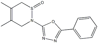 2-(2-Phenyl-1,3,4-oxadiazol-5-yl)-4,5-dimethyl-3,6-dihydro-2H-1,2-thiazine 1-oxide Struktur