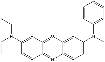 3-Diethylamino-7-(N-methyl-N-phenylamino)phenoxazin-5-ium,,结构式