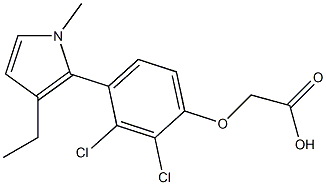 [4-[3-Ethyl-1-methyl-1H-pyrrol-2-yl]-2,3-dichlorophenoxy]acetic acid,,结构式