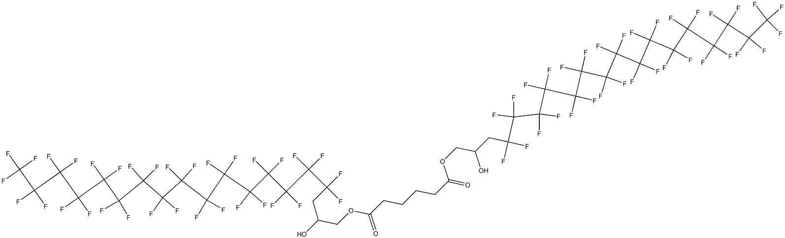 Adipic acid bis(4,4,5,5,6,6,7,7,8,8,9,9,10,10,11,11,12,12,13,13,14,14,15,15,16,16,17,17,18,18,19,19,19-tritriacontafluoro-2-hydroxynonadecyl) ester Structure