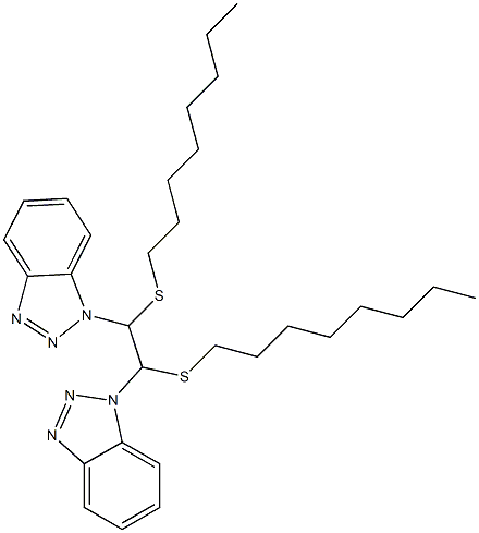 1,2-Bis(octylthio)-1,2-bis(1H-benzotriazol-1-yl)ethane Structure