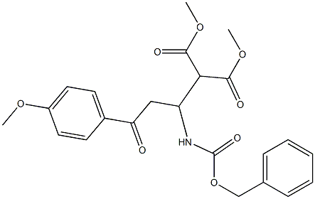 2-[1-[(Benzyloxycarbonyl)amino]-3-oxo-3-(4-methoxyphenyl)propyl]malonic acid dimethyl ester Struktur